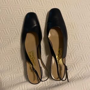 Salvatore Ferragamo sling back kitten heels